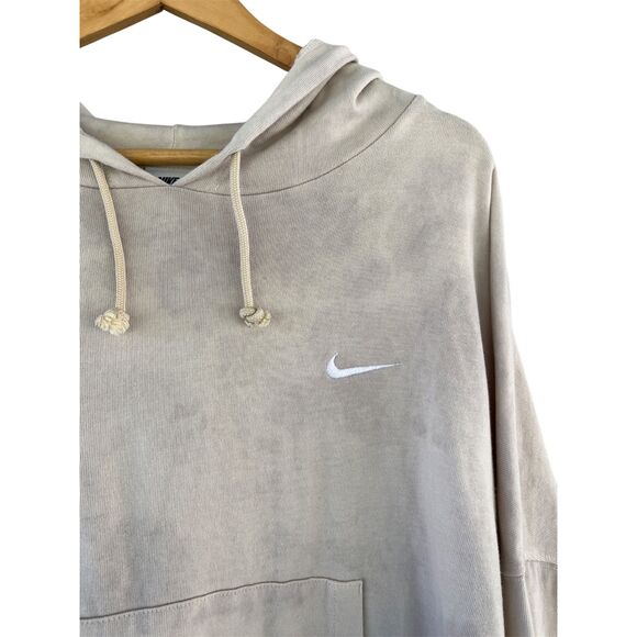 Nike Oversized Sweatshirt Hoodie Light Camouflage Tie-Dye XXL Pullover Tan Cream - Picture 3 of 5